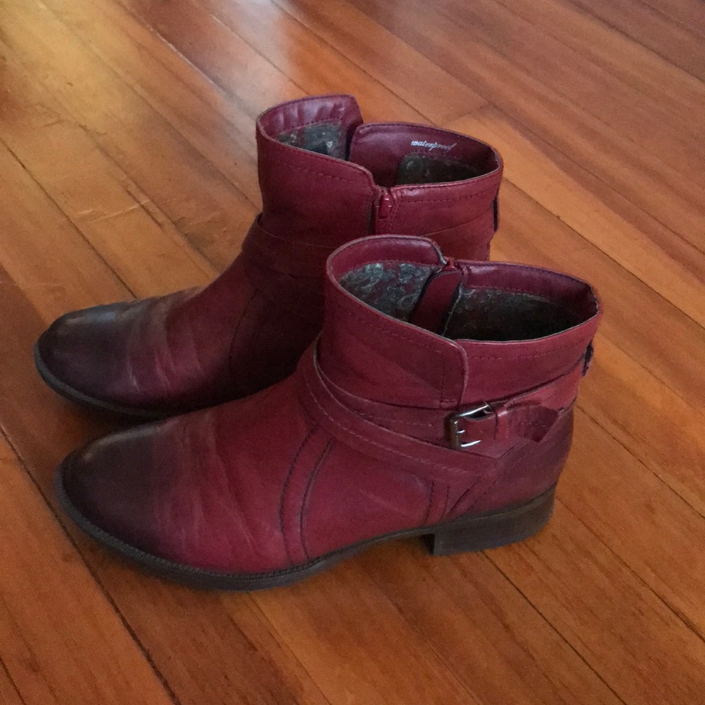 Cobb Hill Red Ankle Boots
